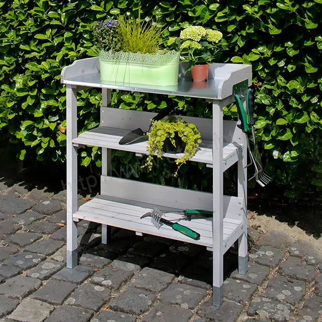 木制花卉植物桌架