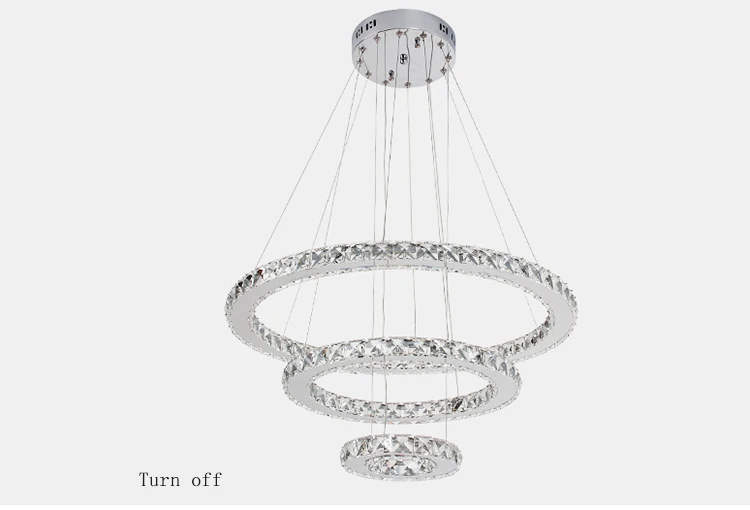 Nice quality clear crystal round ring chandeliers pendant lights LED modern crystal chandelier