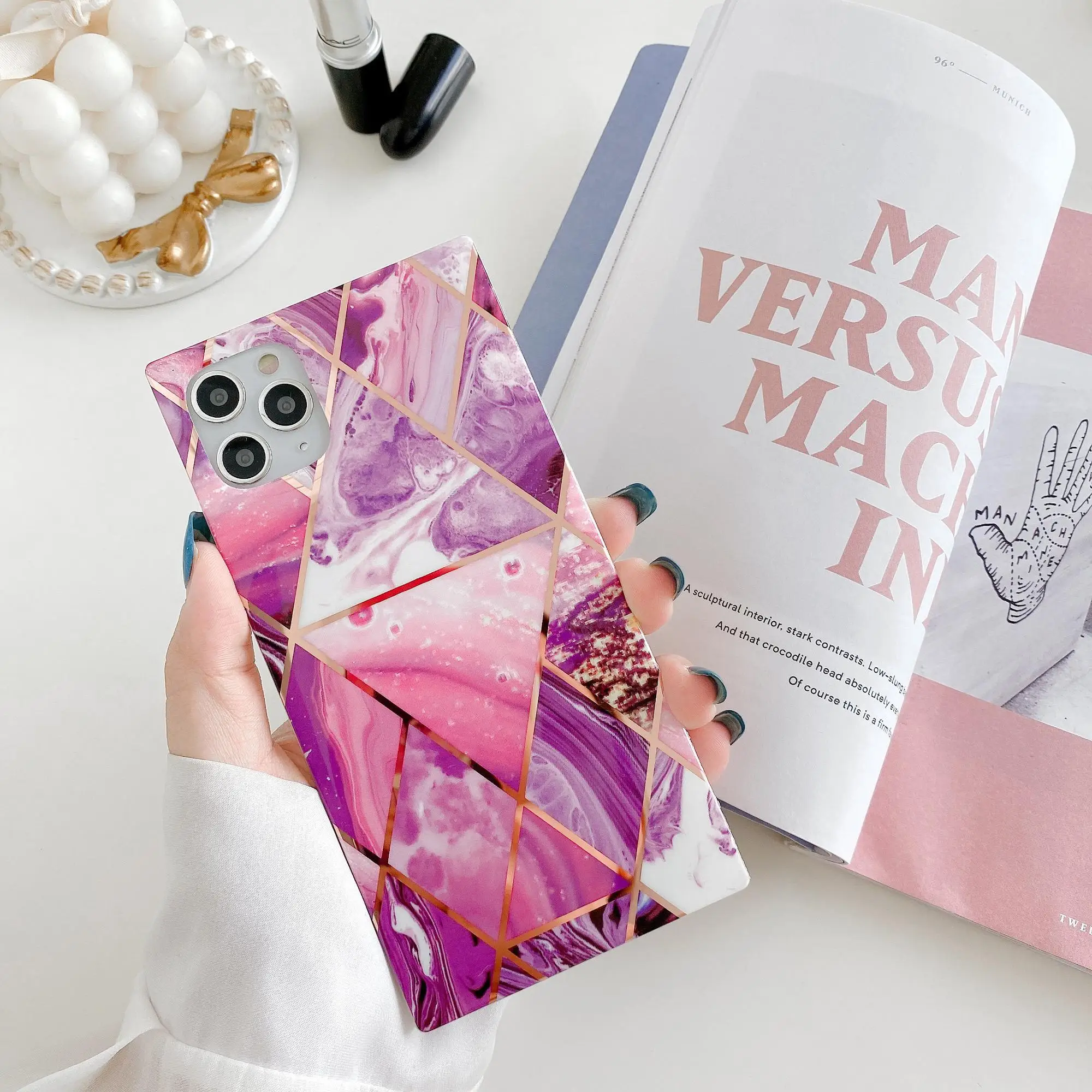 2020 New Arrival Square Marble Mobile Case Covers for iPhone Xs Max 11 Pro ,  for iPhone Xs Phone Case