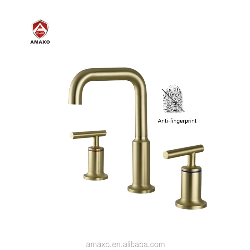 Hot Sales Widespread Lavatory Faucet With Low Gooseneck Spout And