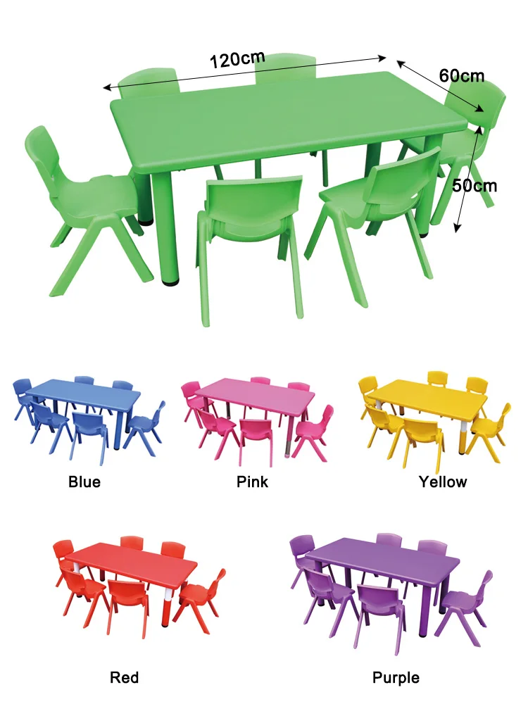 Wholesale Preschool Kids Furniture Colorful Children's Plastic Table