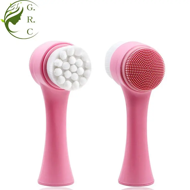 2 In 1 Green Stand Spin Spa Silicon Makeup Remove Dry Face Massag Exfoliator Foam Clean Brushes Facial Cleansing Brush With Box