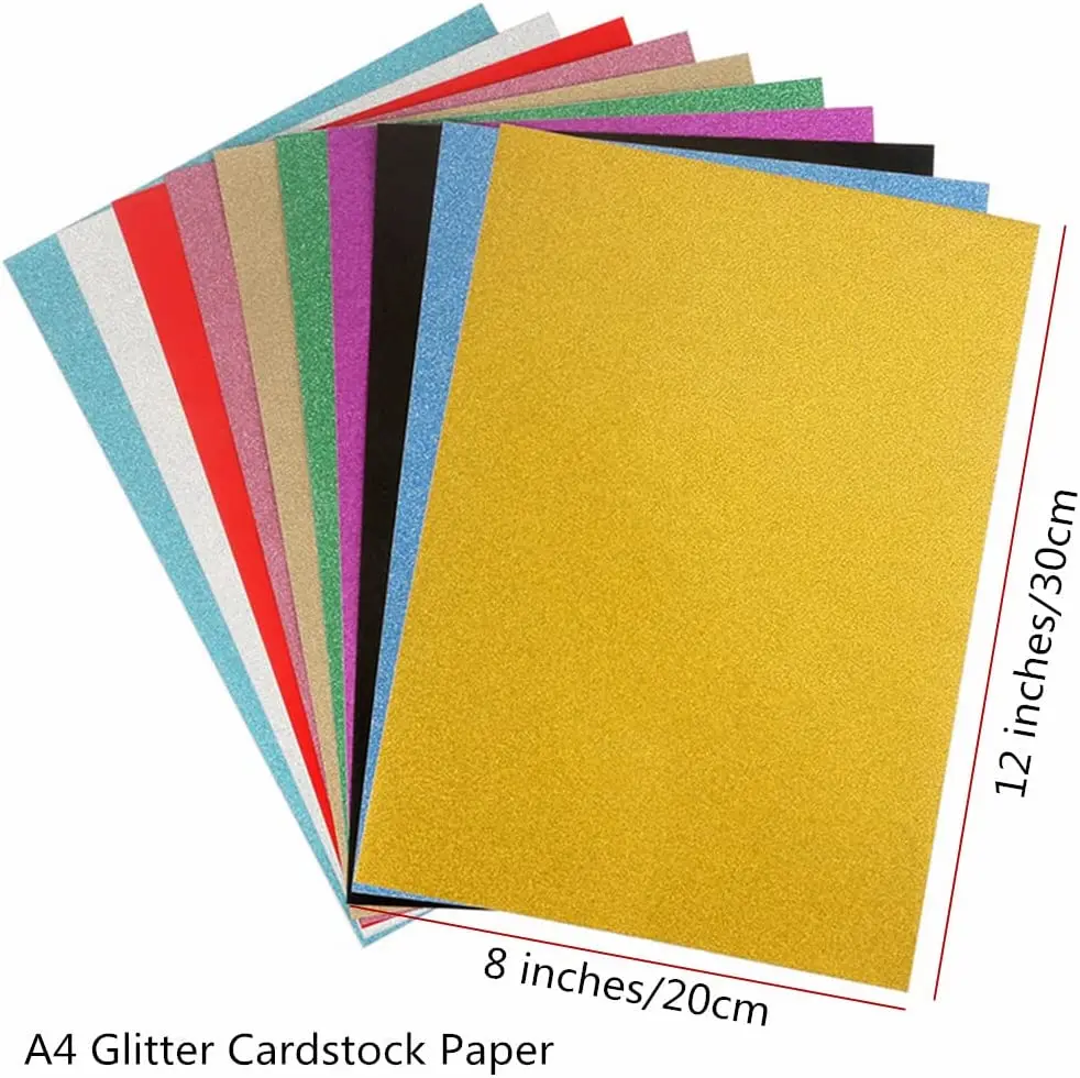Diy Paper Craft Glitter Cardstock Paper With Adhesive For Decoration Buy Silver Glitter