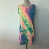 Wholesale High Quality Women Sleeveless Monogrammed Tie-dyed Rainbow Tank Dress