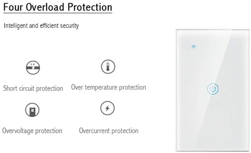 Smart Life 1 Gang 1 Way Smart Wireless Wifi Light Switch/Tuya Smart Touch Wall Switch - ANKUX.COM