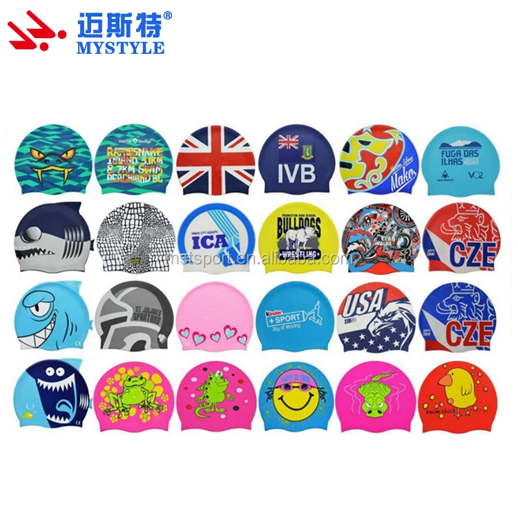 Oem Printing Custom Swim Caps For Triathlon Swimming Cap For Club And