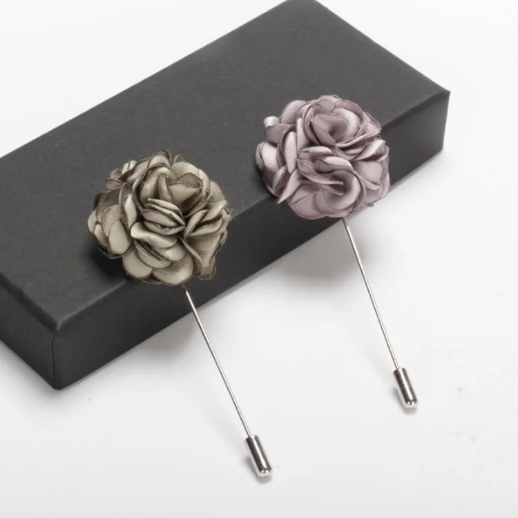 Wholesale high quality flower brooch men fashion design pins for suit details