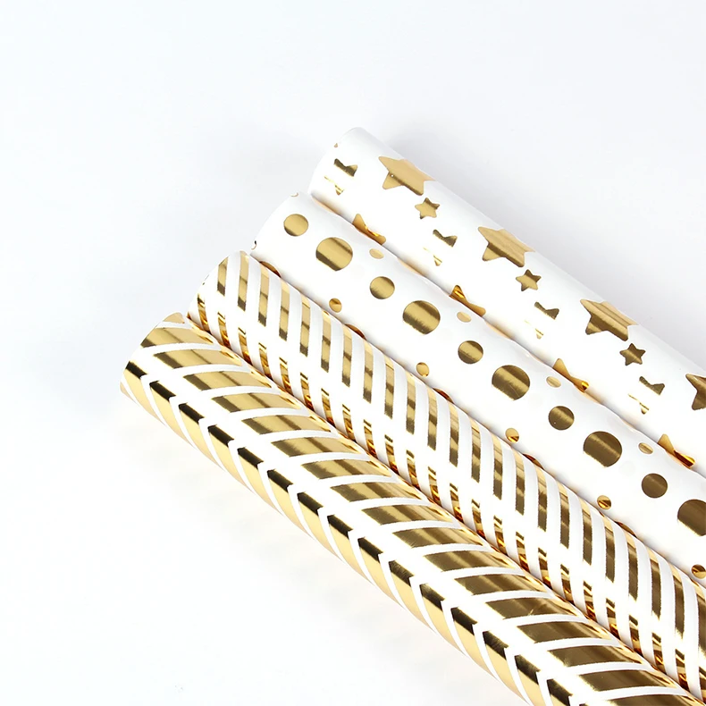 Yohpack New Year Gift Wrapping Paper Personalized Packaging Rolls 80gsm Wrapping Paper Gold