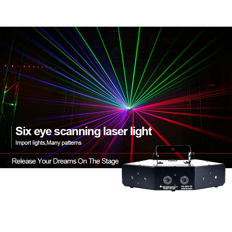 6 Eye Laser Light 6 Hole Scaning Led Laser Stage Lazer Light Endi Six