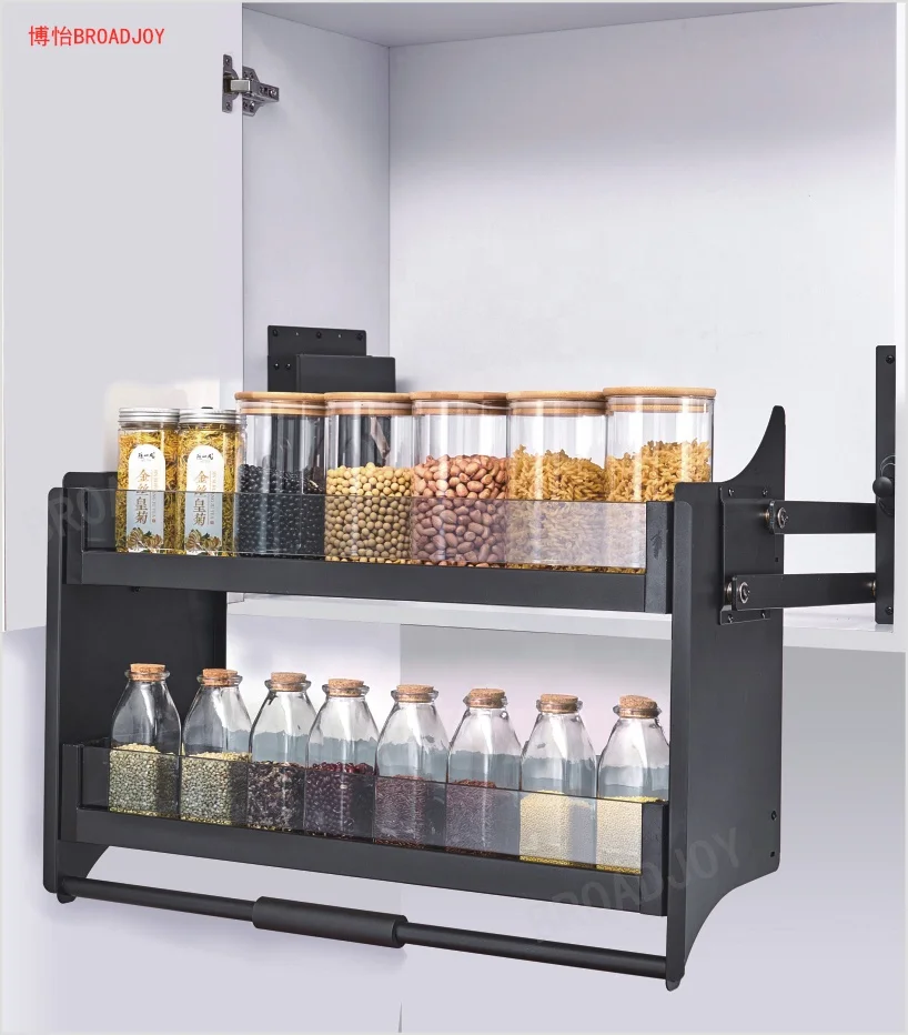 Aleación De Aluminio Y Vidrio De Gabinete De Cocina De Pull-out Olla