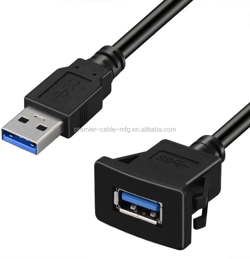 USB 2.0 A Stecker auf USB A Buchse Panel Mount 30 cm