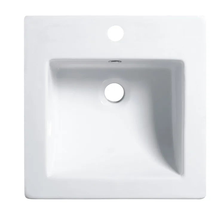 Best selling high quality hotel villa apartment bathroom cabinet vanity square ceramic feather edge wash basin skin