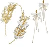Wedding Rhinestone Bridal Hair Bands Hair Accessories Earrings Set For Women