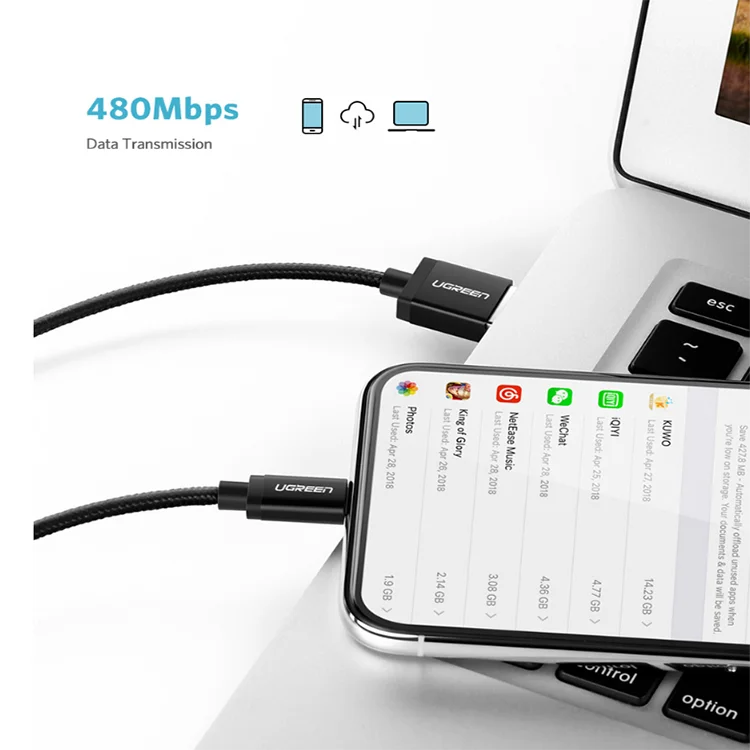 2.4A For iPhone Cable Charger Nylon Braided to USB Charging Cable For iPad iPhone X 7 8 6S 6 plus - ANKUX.COM