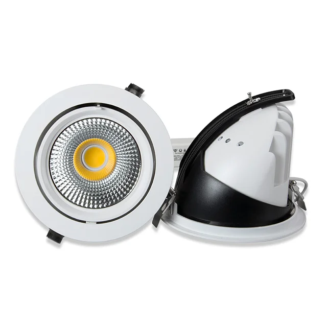 5 years warranty 3inch 18W 4inch 25W 5 inch 30W 6INCH 40W  cob gimble recessed elephant trunk led downlight