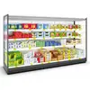 Recessed canopy design large open cooler display showcase cooler