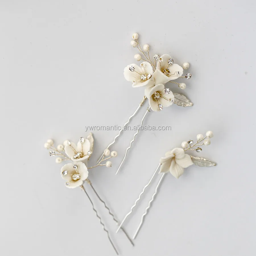white flower pins for hair