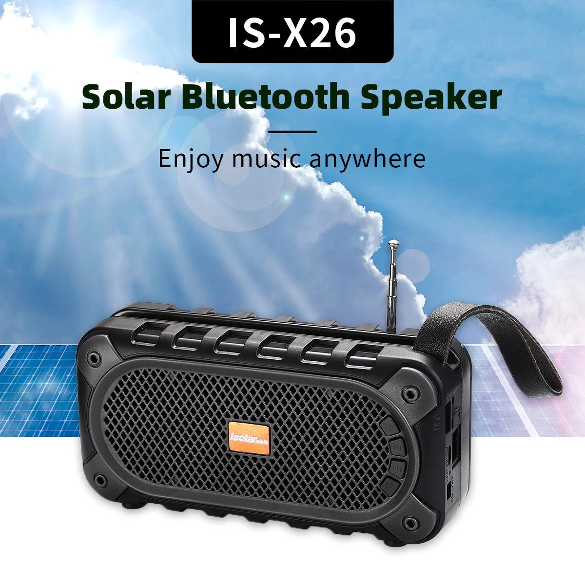 Amazon Best Seller Outdoor Portable Solar Bt Wireless Speaker With Led