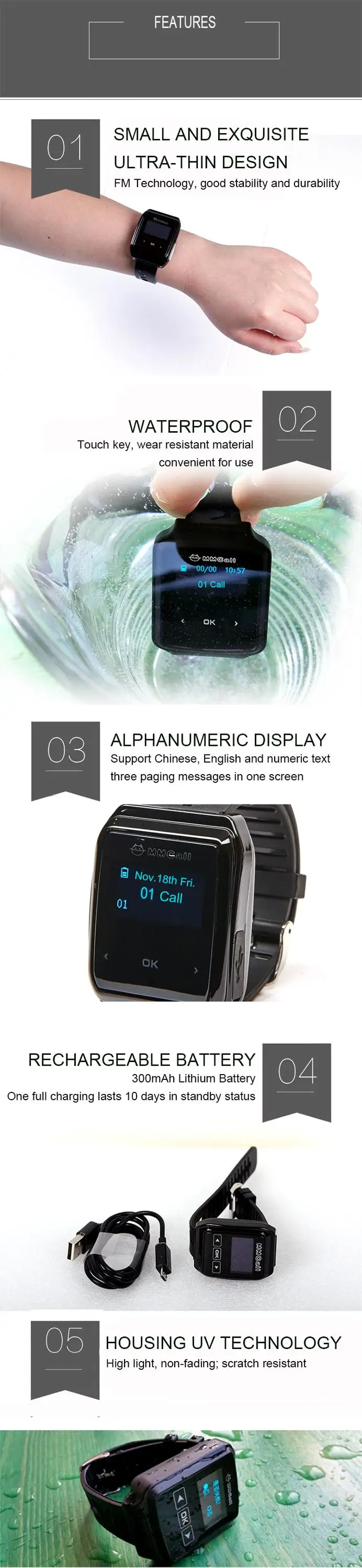 Mmcall Alphanumeric Pager Server Pager System For Restaurant Wrist ...