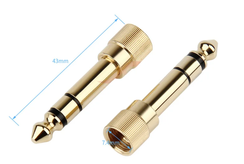 3.5mm To 6.35mm Spina Stereo Adattatore Convertitore Jack 