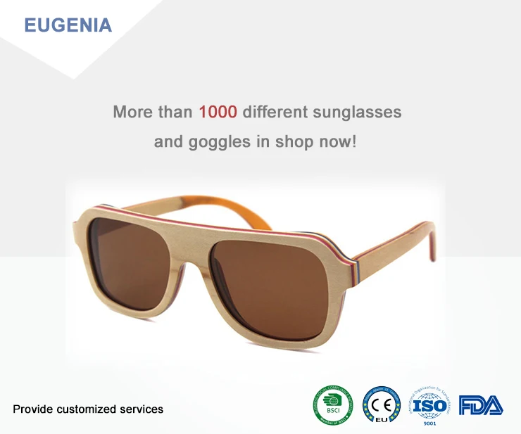 EUGENIA Multiple color wooden texture high grade colorful pilot style bamboo sunglasses