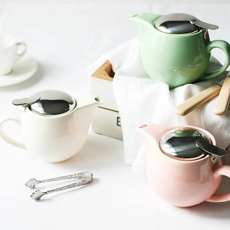 Japanese style bulk solid color cheap porcelain tea pot with infuser.jpg