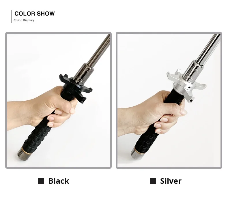 Ultra-heavy Extension Pole Multi-functional Impact System Tactical Hiking Stick with Foldable Accessories