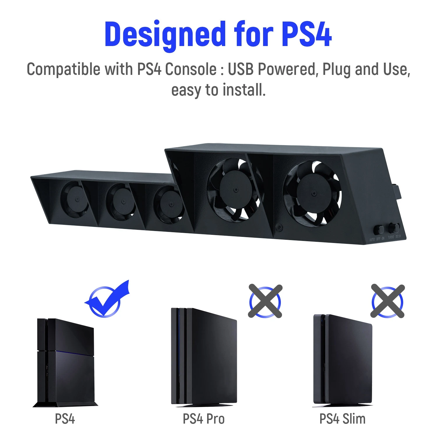 For Ps4 Black Dobe External Super Cooling Fan Cooler (tp4005) Buy