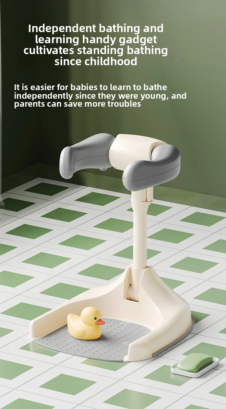 Adjustable Large Baby Bath Stand Soft Waterproof Bathing Aid for Infants and Toddlers Foldable Bath Tub Shower Chair