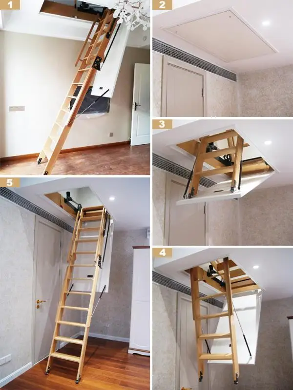 Retractable Wooden Loft Ladder Staircase Stair Folding For Attic Buy