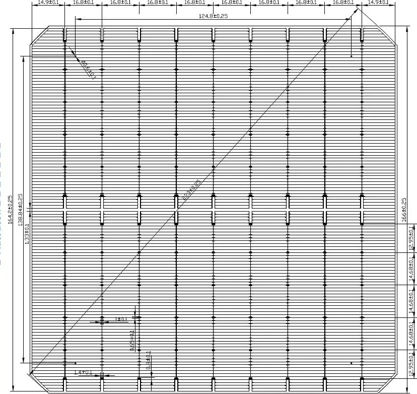 9BB Bifacial Monocrystalline Solar Cell 5.9W-6.3W 166mmx166mm For Photovoltaic Solar Energy Products
