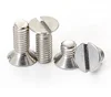 ISO 2009 slotted countersunk head machine screw 304 316
