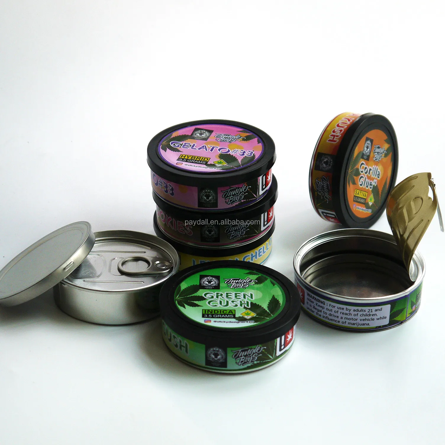 
100ml 3.5g tin cans plastic over cap for pressitin, lids, container, box 