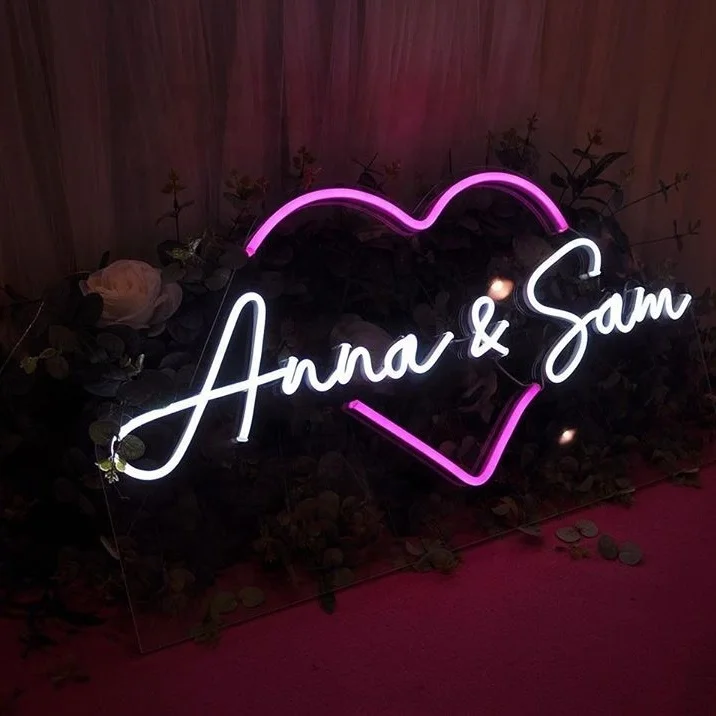 Stock Promotion Price Wedding Home Decoration Signs Mr&MS Acrylic Custom LED Neon Light Sign Letters