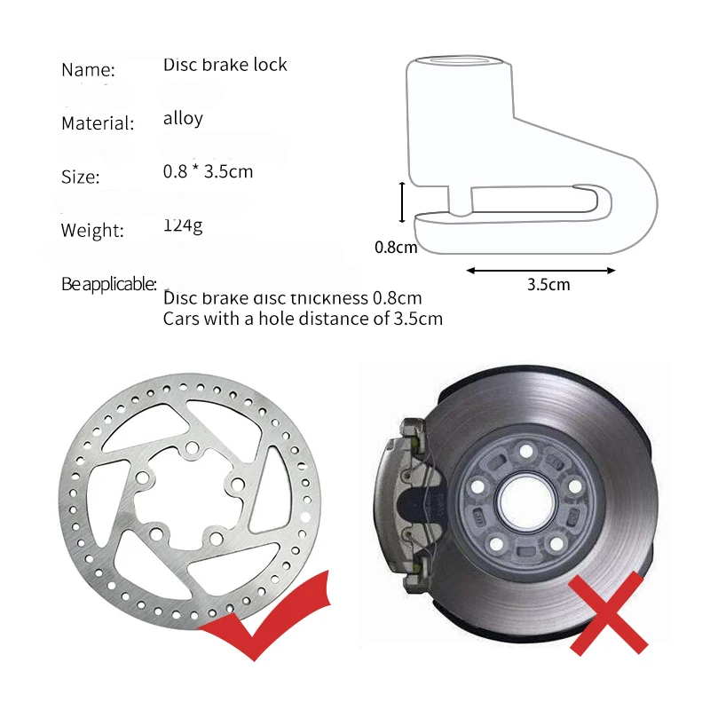 Mobility Scooter Antitheft Lock Disc Brake Bicycle Lock Electric