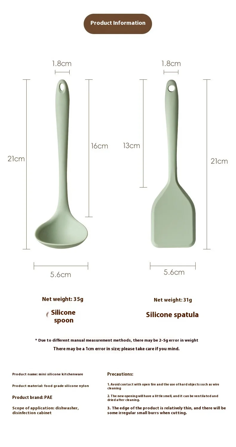 product mini non stick silicone spatula small size kitchenware cooking serving tool for baby food supplements and household soup spoon-12