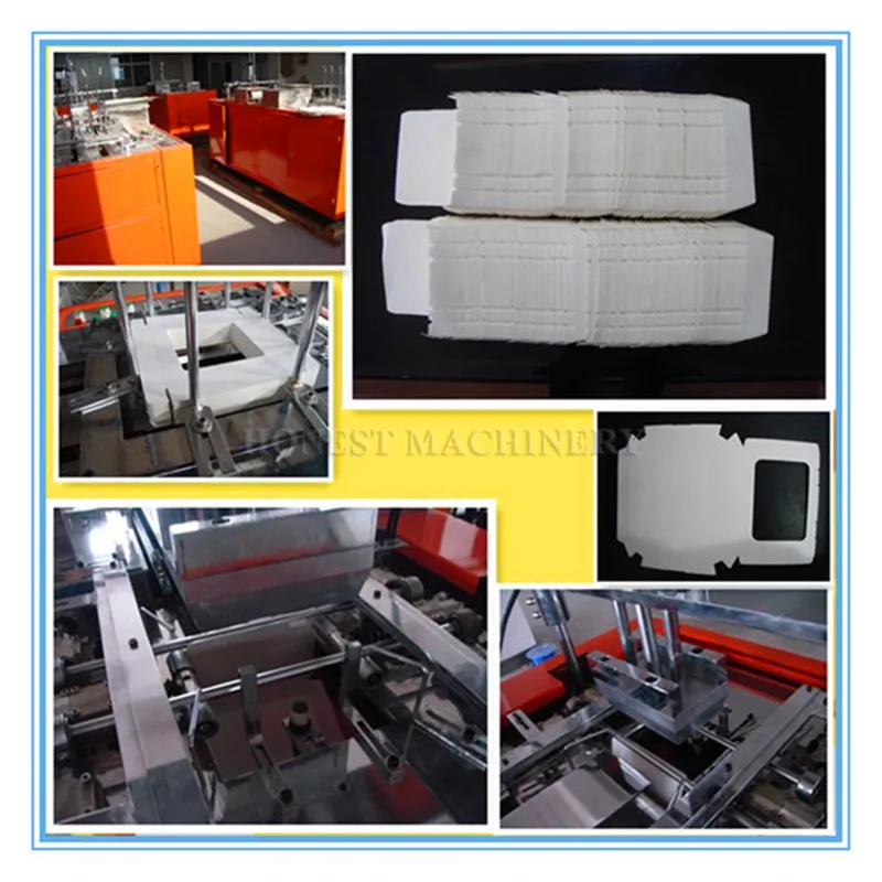 Full Automatic Food Paper Lunch Box Making Machine / Paper Lunch Box
