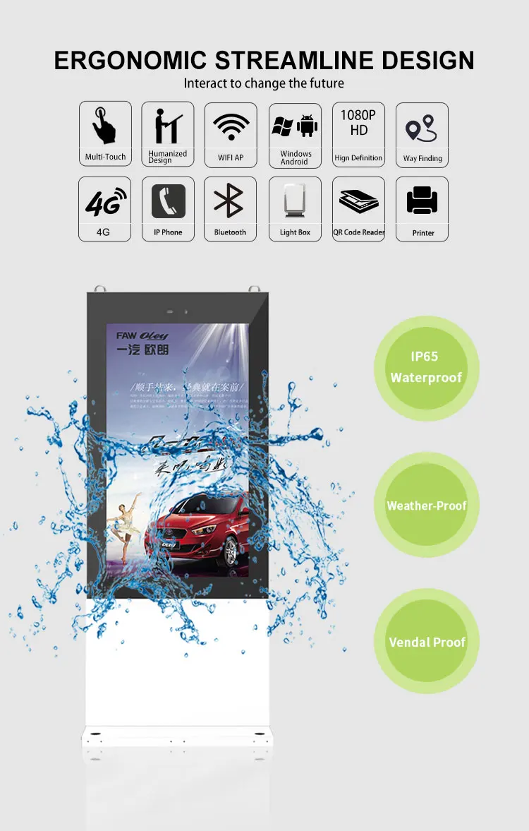 Equipment stand lcd signage high bright machine advertising digital display screens tv outdoor monitor