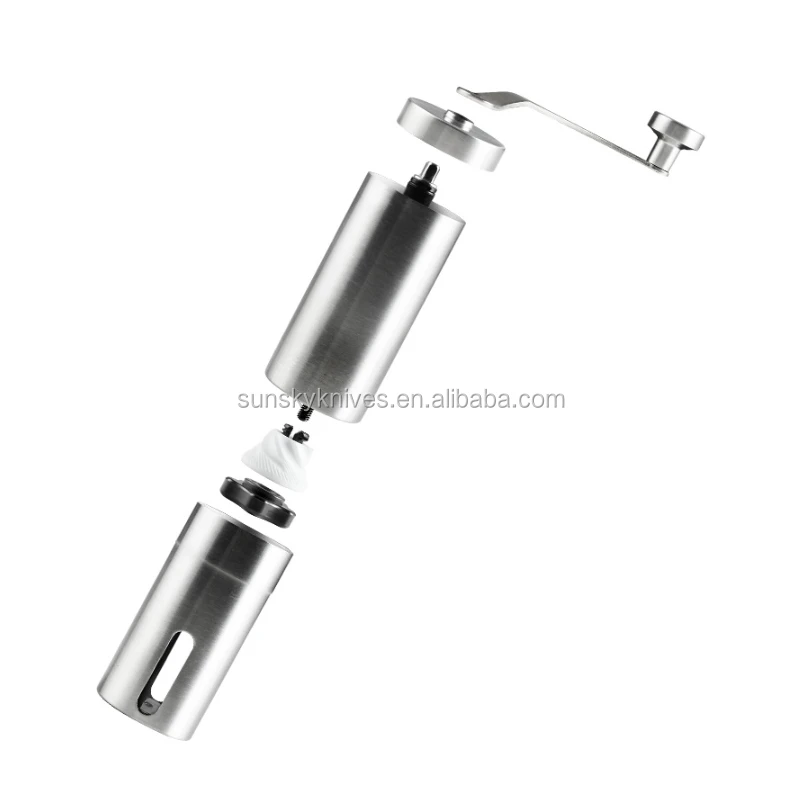 Stainless Steel Portable Burr Coffee Grinder And Faster Hand Crank