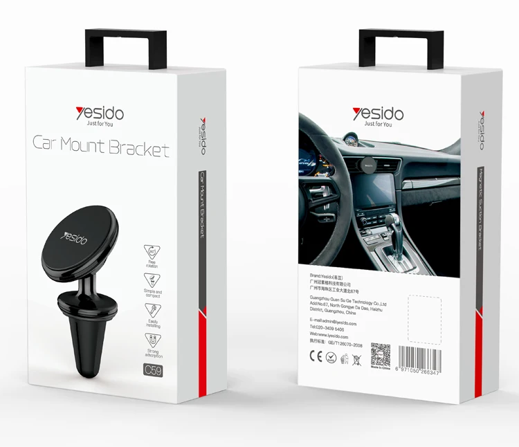 Yesido Magnet Car Mount Silicone Air Vent Clip 360 Angle Adjustable Cell Phone Magnetic Holder For Car