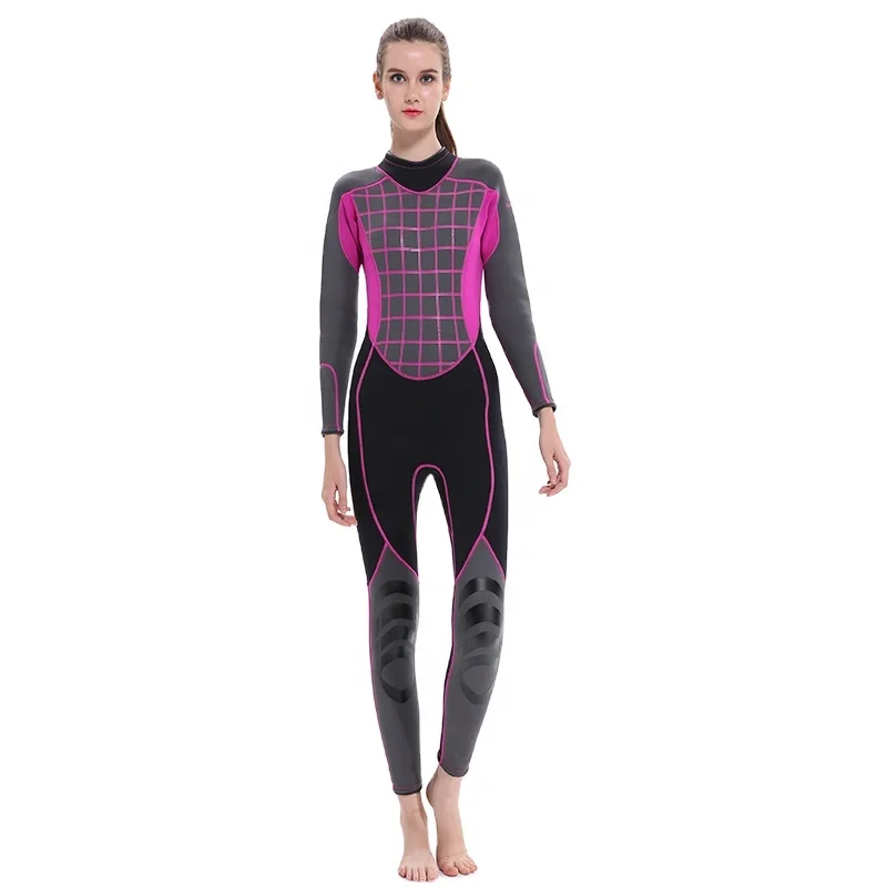 
3 MM One Piece Warm Surfing Wetsuits Neoprene Long Sleeve Women Diving Wetsuits 