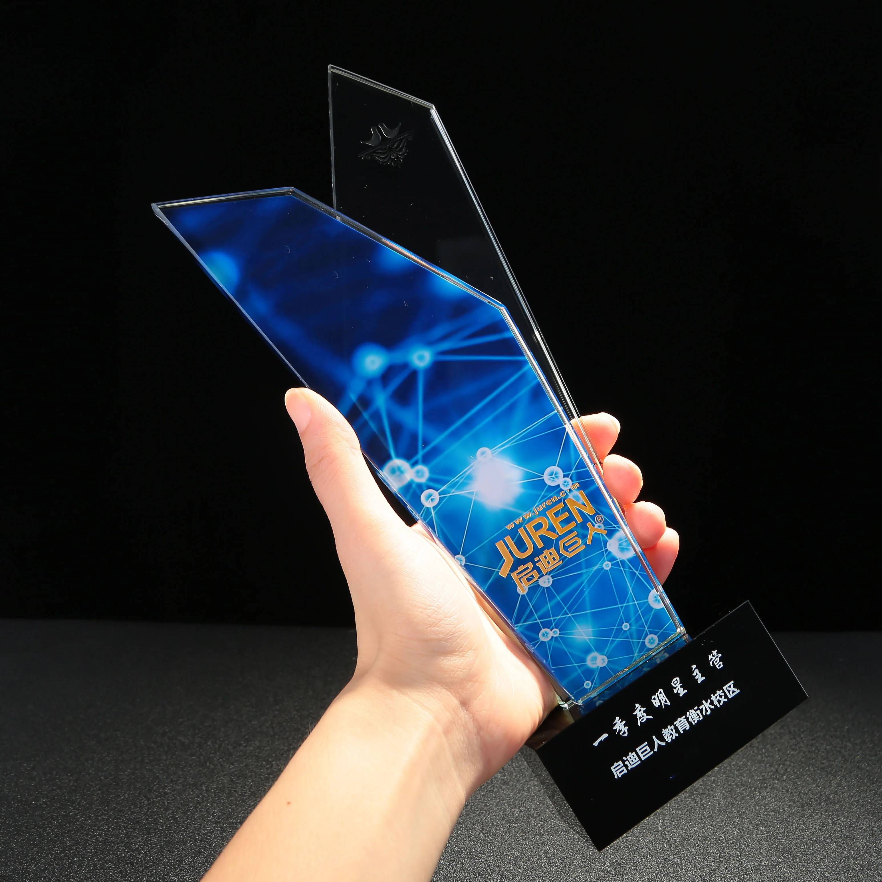 product manufacturer professional custom k9 crystal material high quality color printing crystal award glass trophy-32