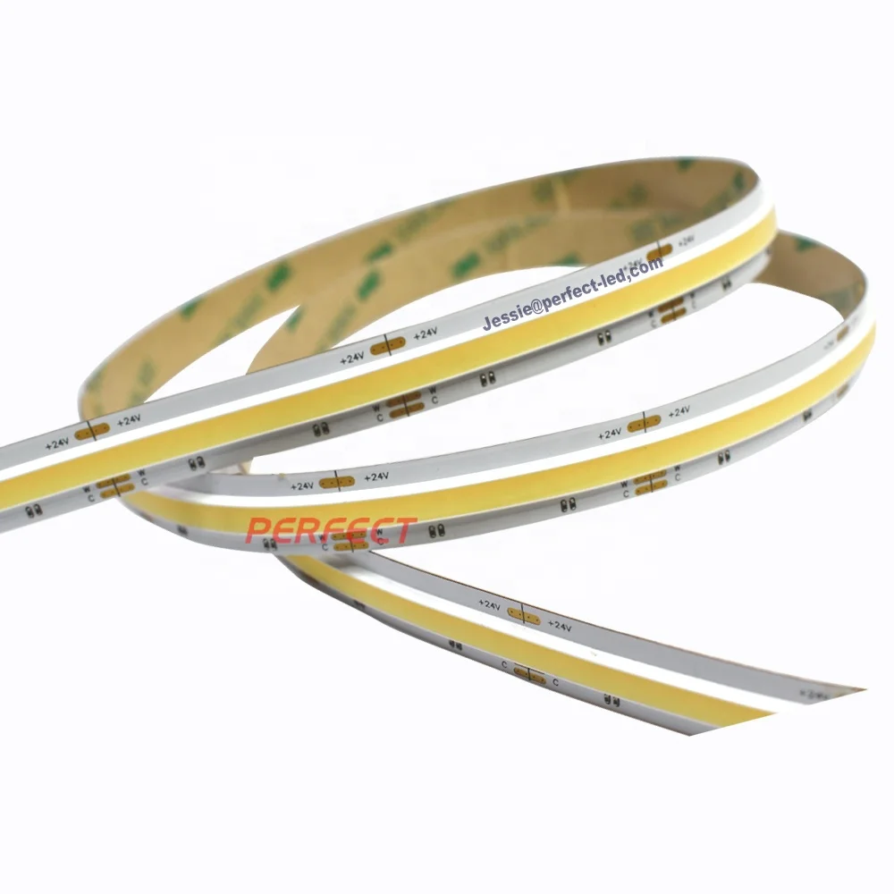 White LED Strip Lights COB Flexible IP20  LED Tape Light Dimmable Lights for Party Cabinet Bedroom