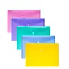 Premium Quality Poly Envelope US Letter / A4 Size Multicolor Clear Document Folder with snap Button