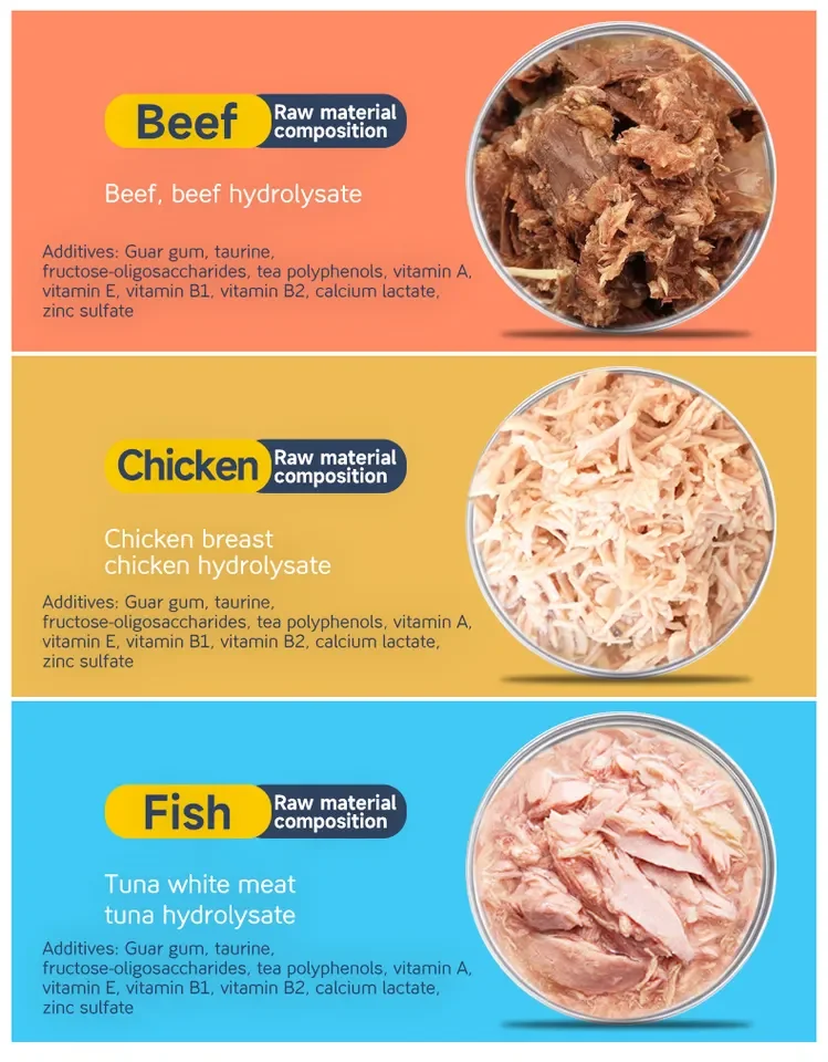 Factory Hot Selling Oem Cat Wet Food Canned Multiple Flavors Wholesale