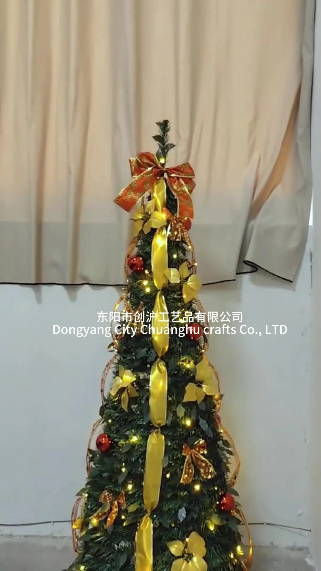 Sapin Noël Facile Montage Sapin De Noël Pop-Up 150 Cm Doré Pré-Éclairé LED 5 M – Arbre Pliable Scintillant Avec Paillettes, Support Métal, Décoration Noël Facile & Réutilisable
