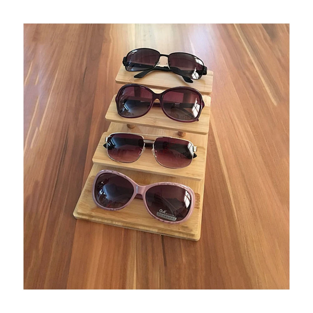 wooden sunglasses stand