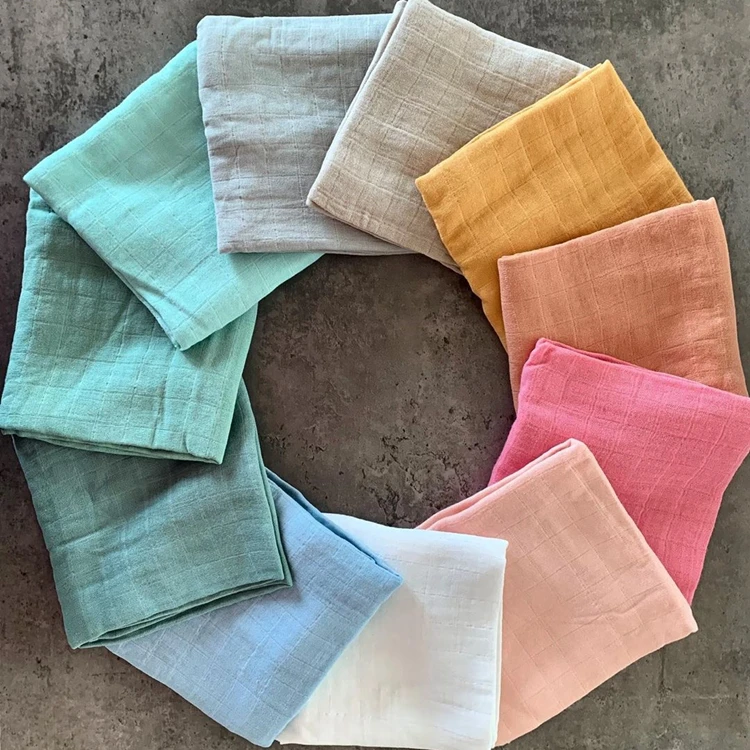 Earthy Solid Color Bamboo Muslin Fabric For Baby Swaddle Blanket Buy