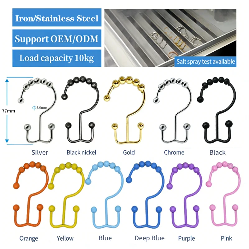 Proof Eco-friendly Shower Curtain, Iron, Curtain Hooks - detail 18