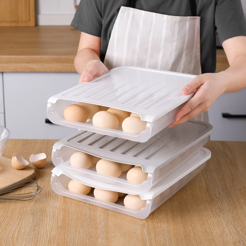 Epsilon Auto Egg Roll Scrolling Storage Holder Plastic Box Tray Rack